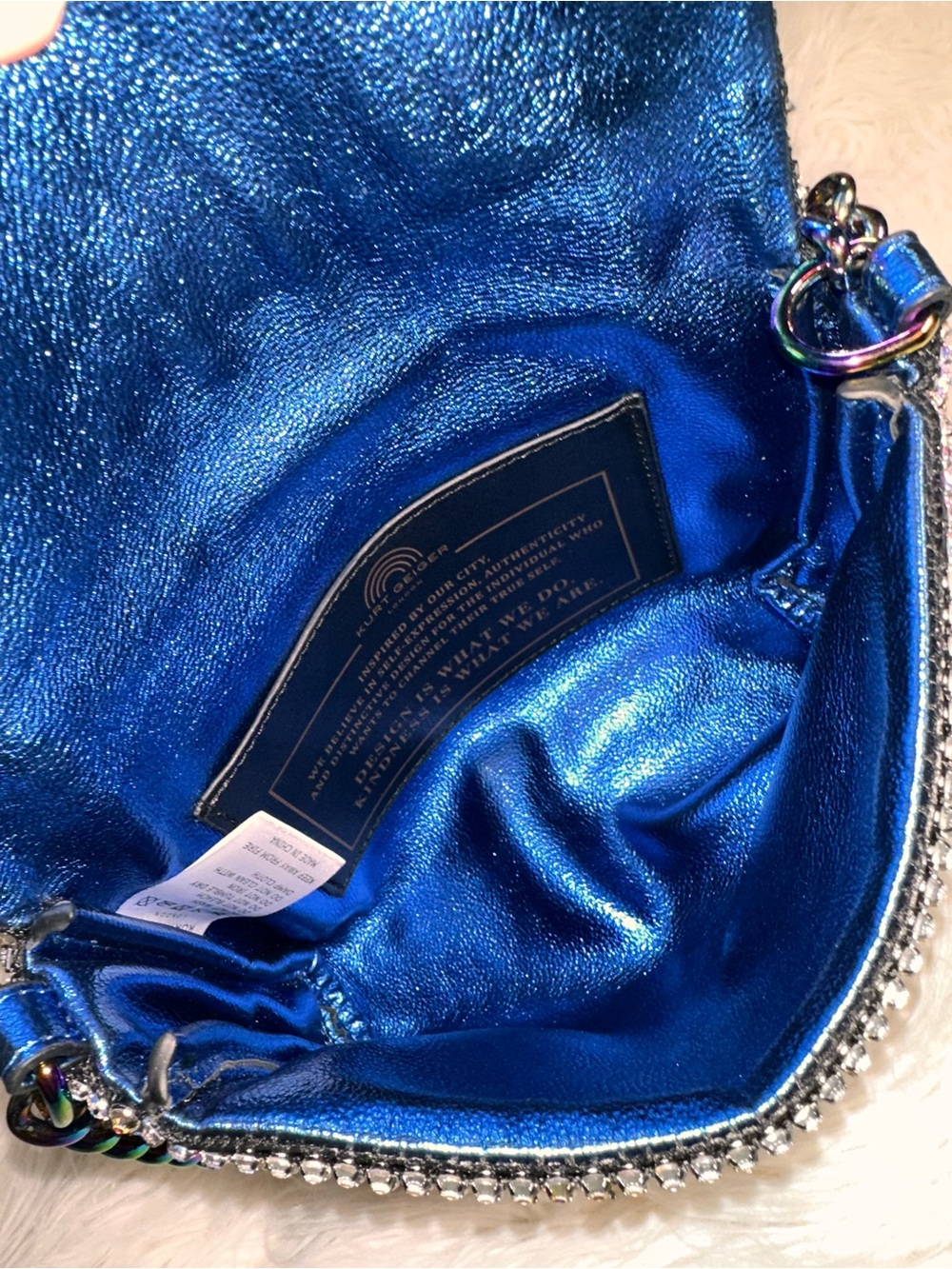 Kurt Geiger • Iridescent Glass Crystal Small Party Bag - Picture 10 of 17